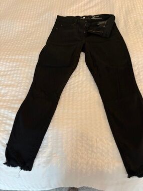 Black High Waist Ankle (frayed) 7 for All Mankind 28